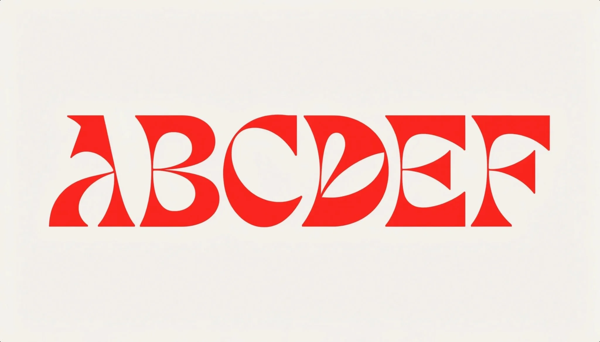 Красные буквы ABCDEF на светлом фоне